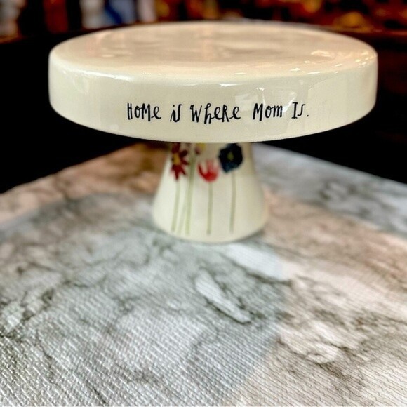 Rae Dunn Mother Day “Home Is Where Mom Is” Floral Cake Platter - Picture 8 of 13